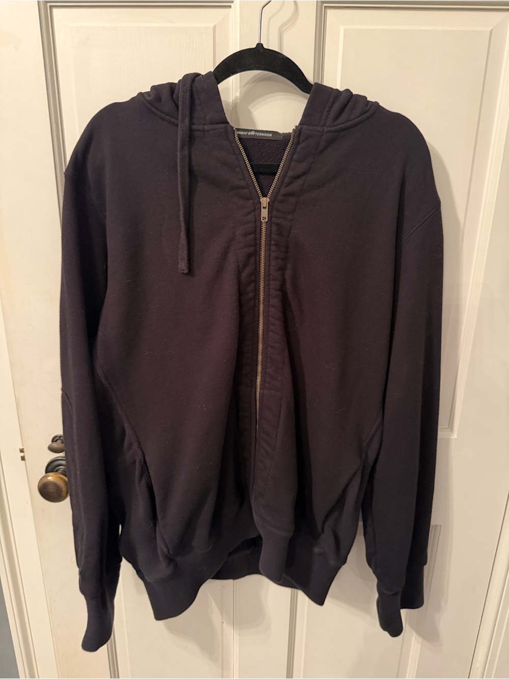 Late Sunday Afternoon Apollo Built In Eye Mask Travel Zip Up Hoodie Black XL
